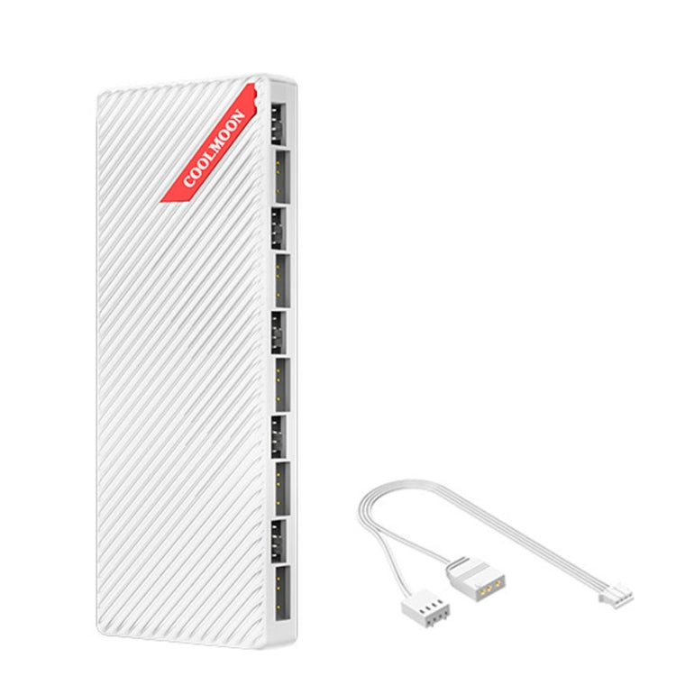 COOLMOON AM10 ARGB+PWM Dual 10 puertos Control de temperatura Splitter ventilador con caja 5V 3Pin HUB