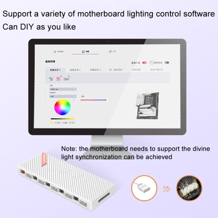 COOLMOON AM10 ARGB+PWM Dual 10 puertos Control de temperatura Splitter ventilador con caja 5V 3Pin HUB