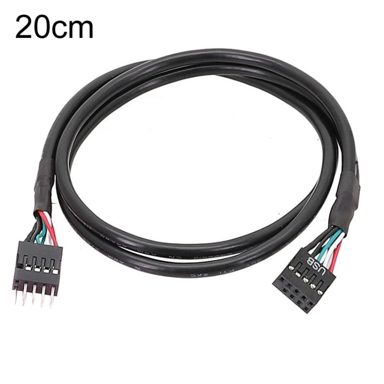 Cable blindado doble del cable de extensión 26AWG de la placa base 9Pin USB2.0, 20cm, 30cm, 50cm, 60cm
