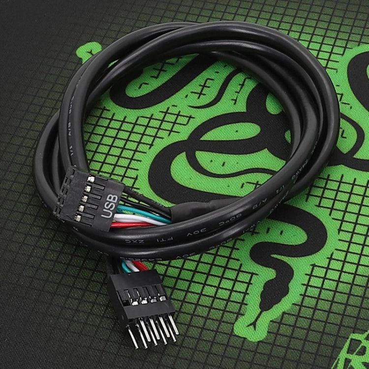 Cable blindado doble del cable de extensión 26AWG de la placa base 9Pin USB2.0, 20cm, 30cm, 50cm, 60cm