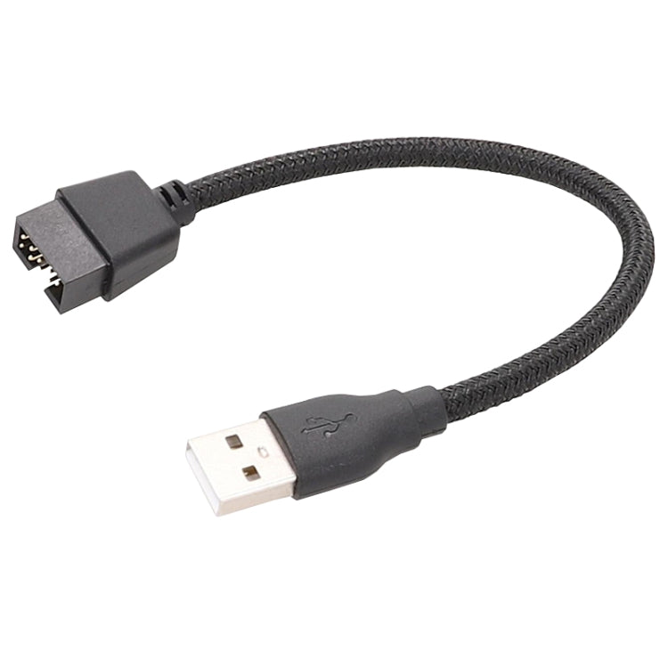 USB-A macho a placa base de 9 pines Datos RGB incorporados a cable adaptador de puerto U externo, USB-A Male To 9Pin