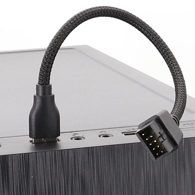 USB-A macho a placa base de 9 pines Datos RGB incorporados a cable adaptador de puerto U externo, USB-A Male To 9Pin