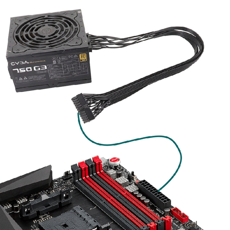 Para EVGA 10Pin/18Pin a 24Pin Cable plano módulo Cable tarjeta gráfica bloque Cable, 60cm For EVGA