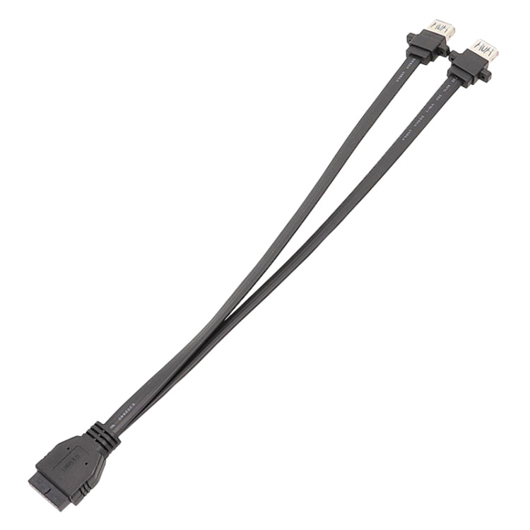 Placa base USB3.0 Cable de panel frontal de 19 pines a doble puerto Un cable plano de datos hembra, 30cm, 50cm, 80cm