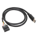 Placa base USB de 9 pines a cable recto de datos con doble blindaje tipo C, 50cm Straight