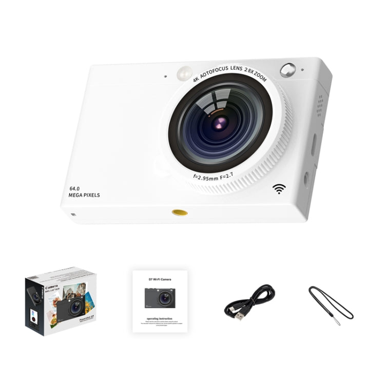 Cámara digital CCD de alta definición con tarjeta WiFi de 64 millones de píxeles, Black, White, Black + Microphone/Fill Light/Headphone Cable, White + Microphone/Fill Light/Headphone Cable, Black + Fill Light, White + Fill Light, Black + Microphone    ...