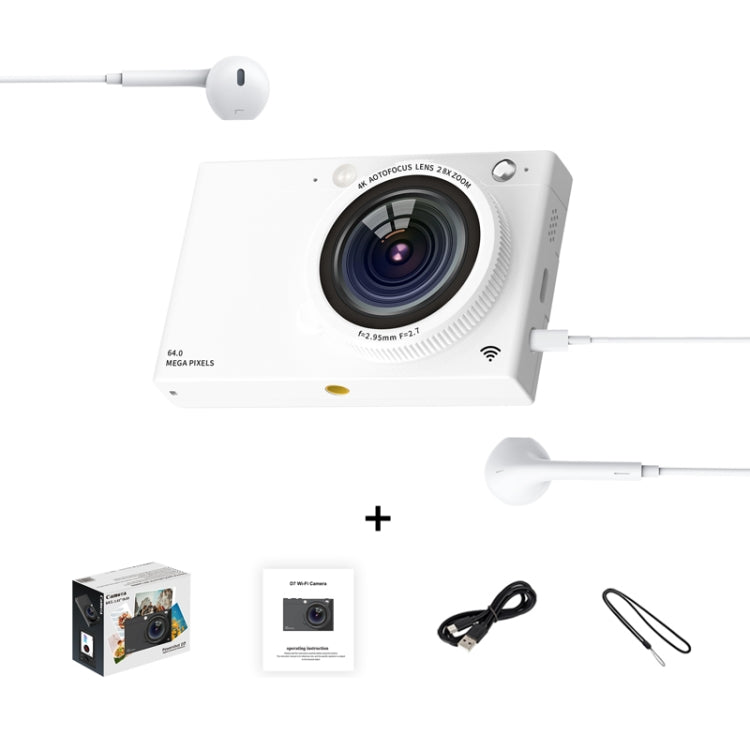Cámara digital CCD de alta definición con tarjeta WiFi de 64 millones de píxeles, Black, White, Black + Microphone/Fill Light/Headphone Cable, White + Microphone/Fill Light/Headphone Cable, Black + Fill Light, White + Fill Light, Black + Microphone    ...