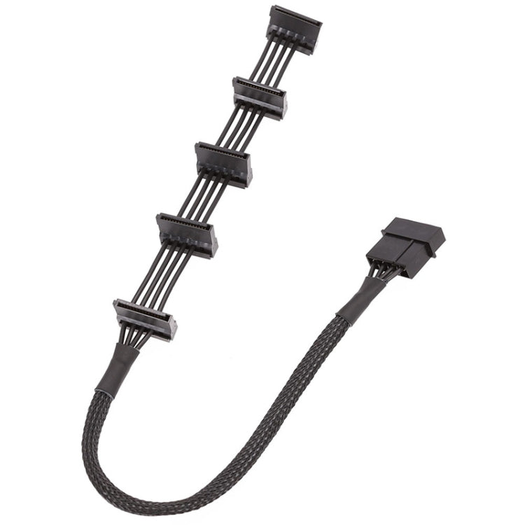 Cable grande de la jaula del disco duro de 1 a 5 de la rejilla 1 a 5 de la manga de 4Pin 18AWG, 40cm 4Pin 1 To 5