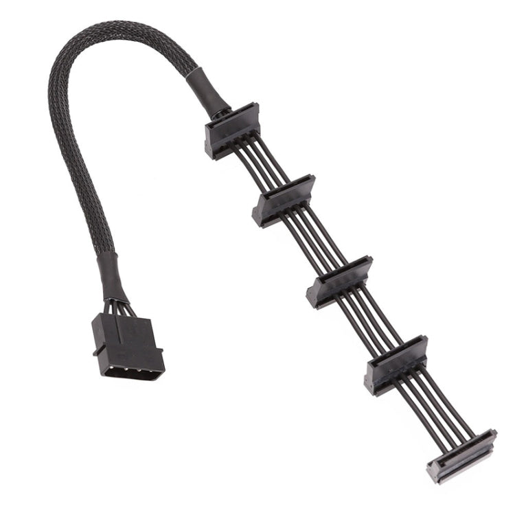 Cable grande de la jaula del disco duro de 1 a 5 de la rejilla 1 a 5 de la manga de 4Pin 18AWG, 40cm 4Pin 1 To 5