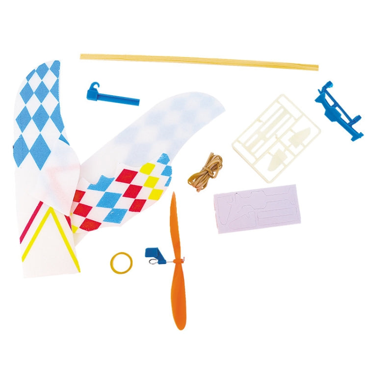 Modelo de avión a motor con bandas elásticas, tecnología de bricolaje, pequeñas manualidades, experimento científico para niños, clase, rompecabezas, juguete, Rubber Bands Power Airplane Model