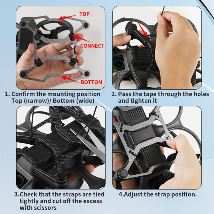 Parachoques de protección ligero de fibra de carbono para chasis RCSTQ de DJI Avata 2