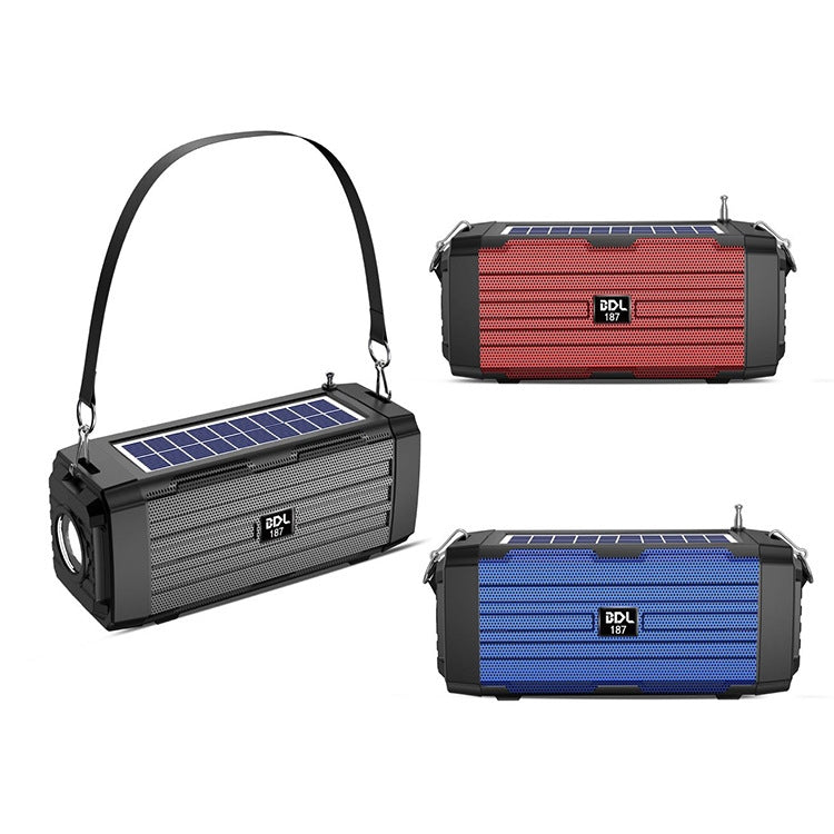 BDL-187 Altavoz inalámbrico con luz LED y Bluetooth, portátil, para exteriores, para acampar, radio FM
