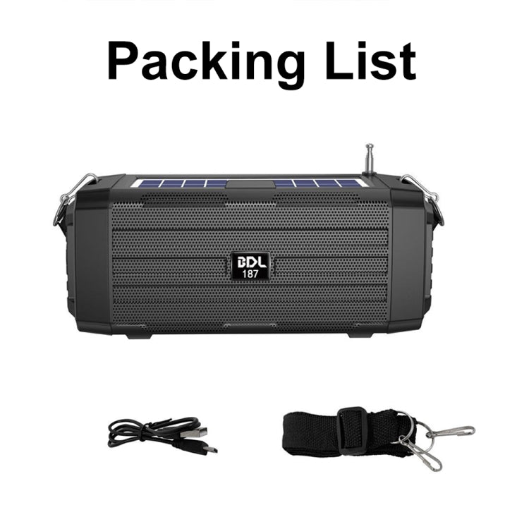 BDL-187 Altavoz inalámbrico con luz LED y Bluetooth, portátil, para exteriores, para acampar, radio FM