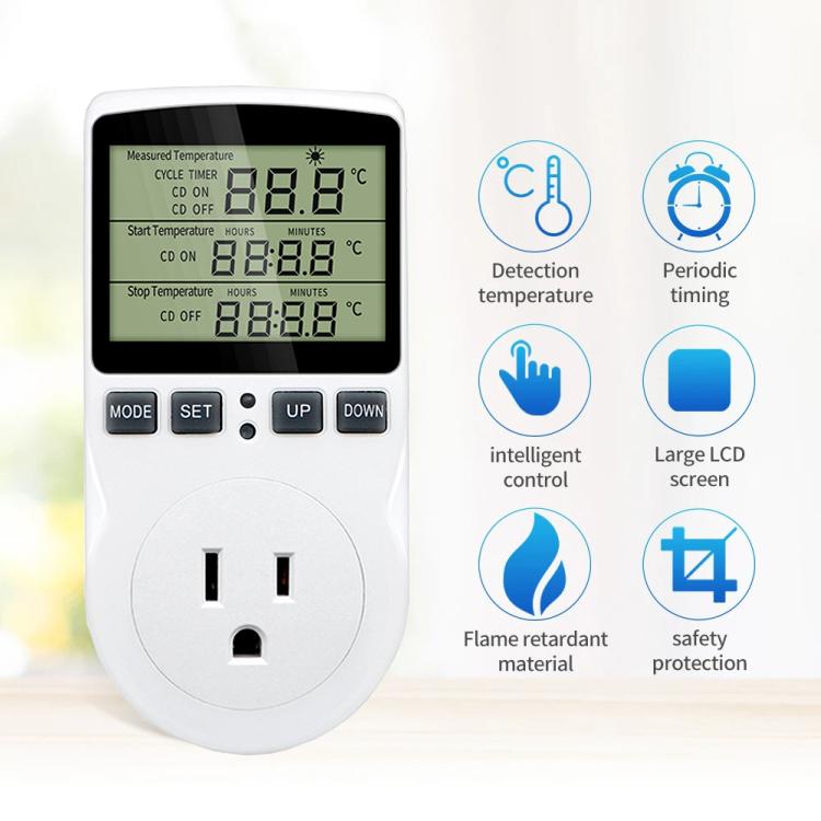 Termostato Digital inteligente cuenta regresiva interruptor de Control de temperatura controlador de temperatura de sincronización, US Plug
