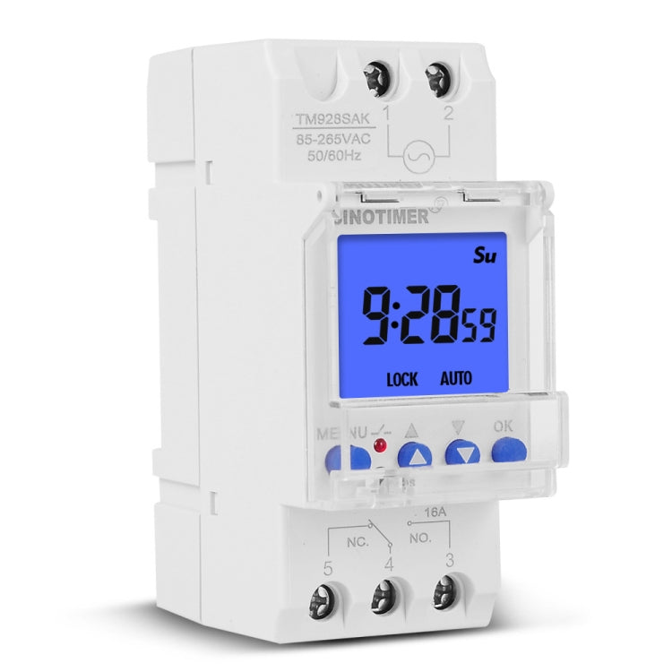 SINOTIMER TM928SAKL 85-265V 16A 1 segundo a 168 horas interruptor de tiempo electrónico programable, 16A
