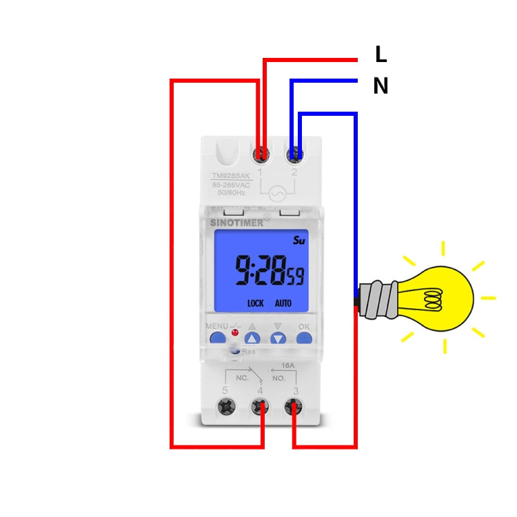 SINOTIMER TM928SAKL 85-265V 16A 1 segundo a 168 horas interruptor de tiempo electrónico programable, 16A