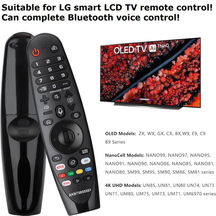 Para LG TV Bluetooth Control remoto multifunción por voz infrarroja portátil, AKB75855501 Voice