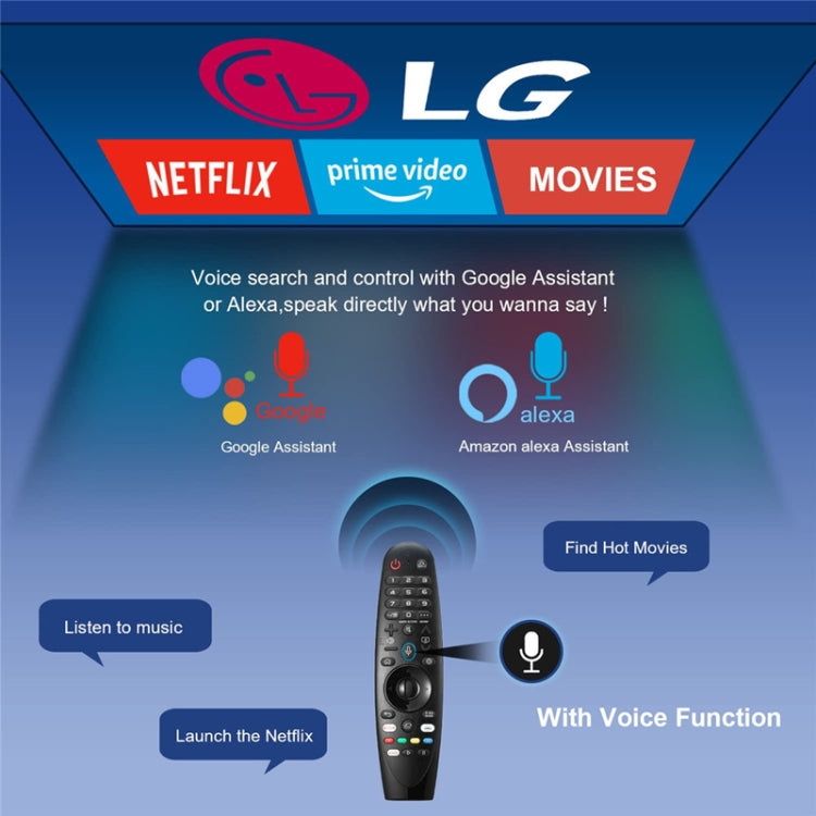 Para LG TV Bluetooth Control remoto multifunción por voz infrarroja portátil, AKB75855501 Voice