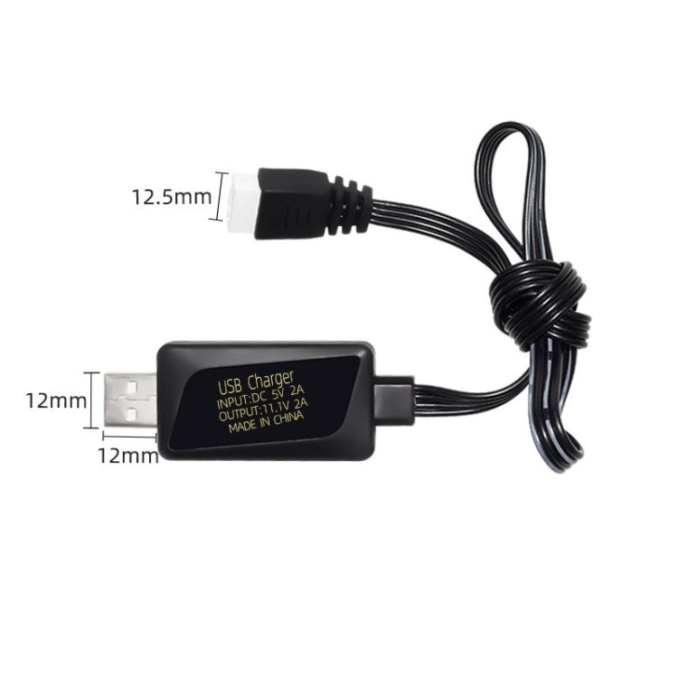 Cargador USB de batería de litio de 11.1V 2A 3S con luz, 4 Pin Plug