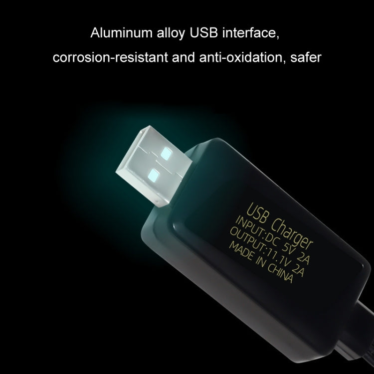 Cargador USB de batería de litio de 11.1V 2A 3S con luz, 4 Pin Plug