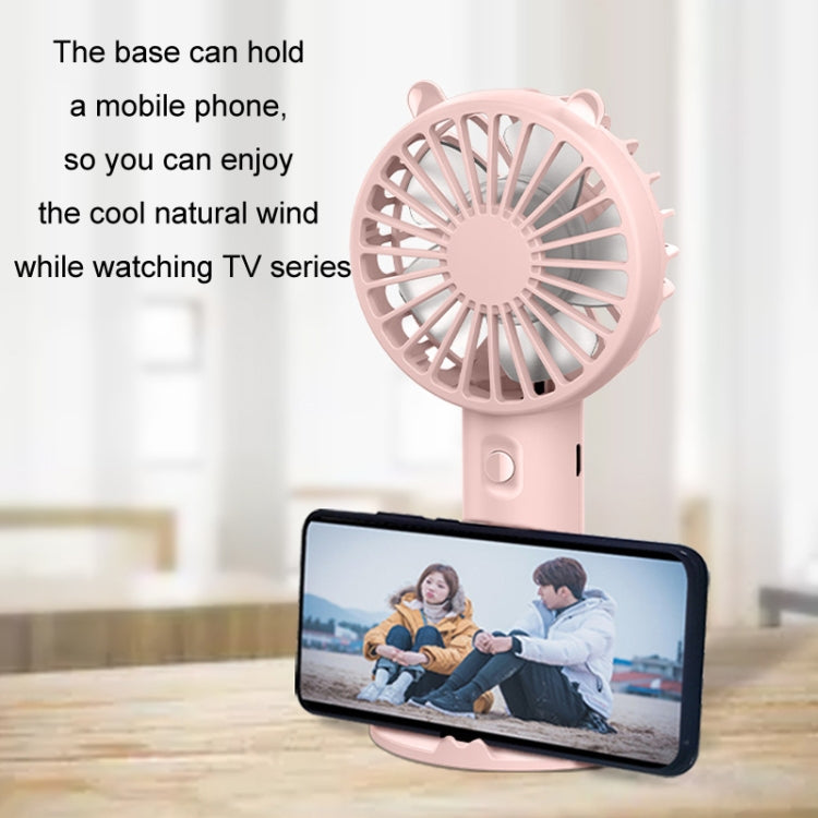 Mini ventilador de mano USB recargable portátil soporte para teléfono de escritorio