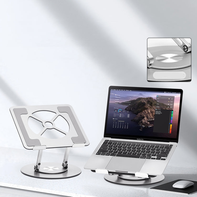 Soporte para computadora portátil de aleación de aluminio con base giratoria de 360 grados,, s11