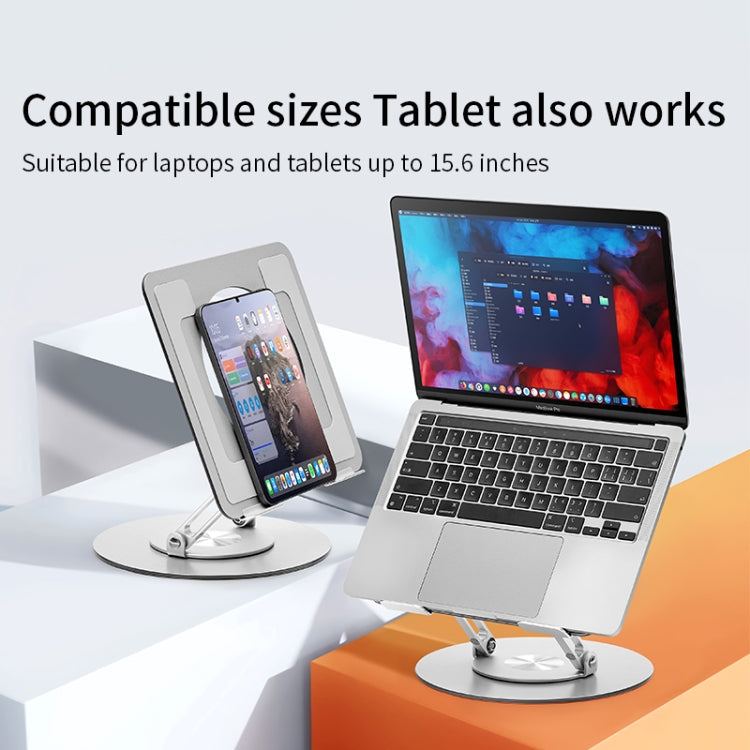 Soporte para computadora portátil de aleación de aluminio con base giratoria de 360 grados,, s11