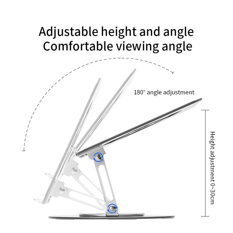 Soporte para computadora portátil de aleación de aluminio con base giratoria de 360 grados,, s11