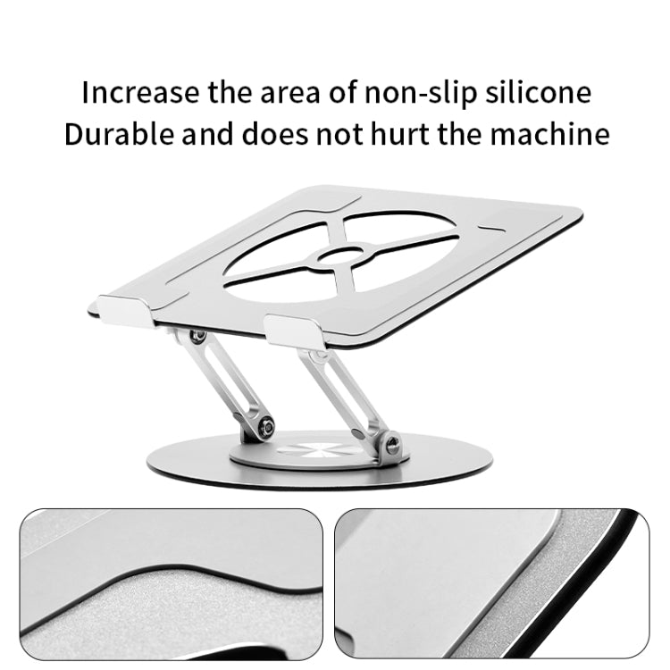 Soporte para computadora portátil de aleación de aluminio con base giratoria de 360 grados,, s11
