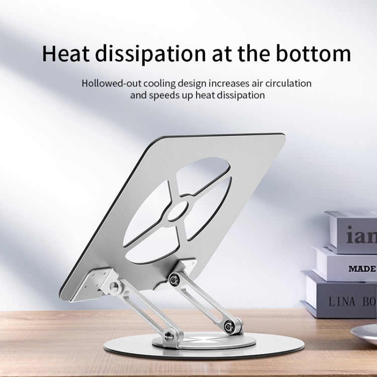 Soporte para computadora portátil de aleación de aluminio con base giratoria de 360 grados,, s11