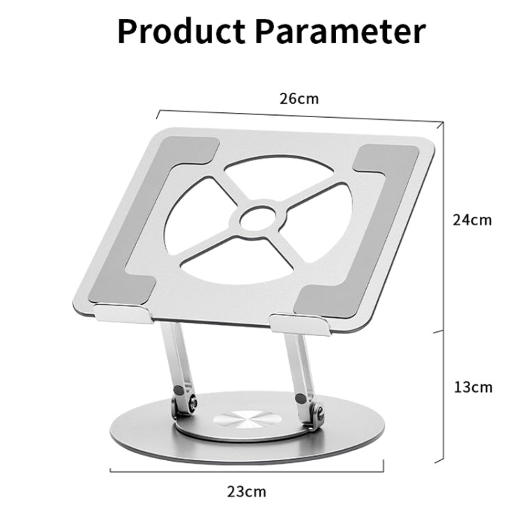 Soporte para computadora portátil de aleación de aluminio con base giratoria de 360 grados,, s11