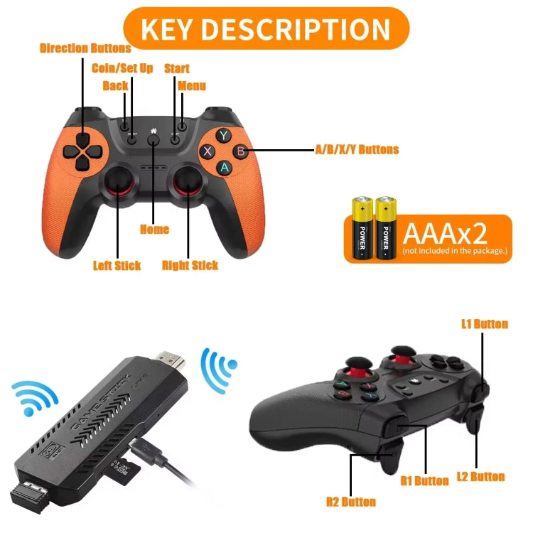 Consola de videojuegos X2 Ultra con mando inalámbrico doble de 2,4 G, 64GB, 128GB, 256GB