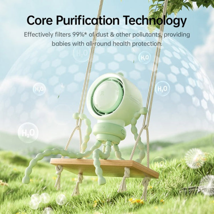 Ventilador para cochecito JisuLife Life2S, miniventilador de alta velocidad y ahorro de energía para cochecito, con cabezal oscilante sin aspas y purificador de aire, Life2S
