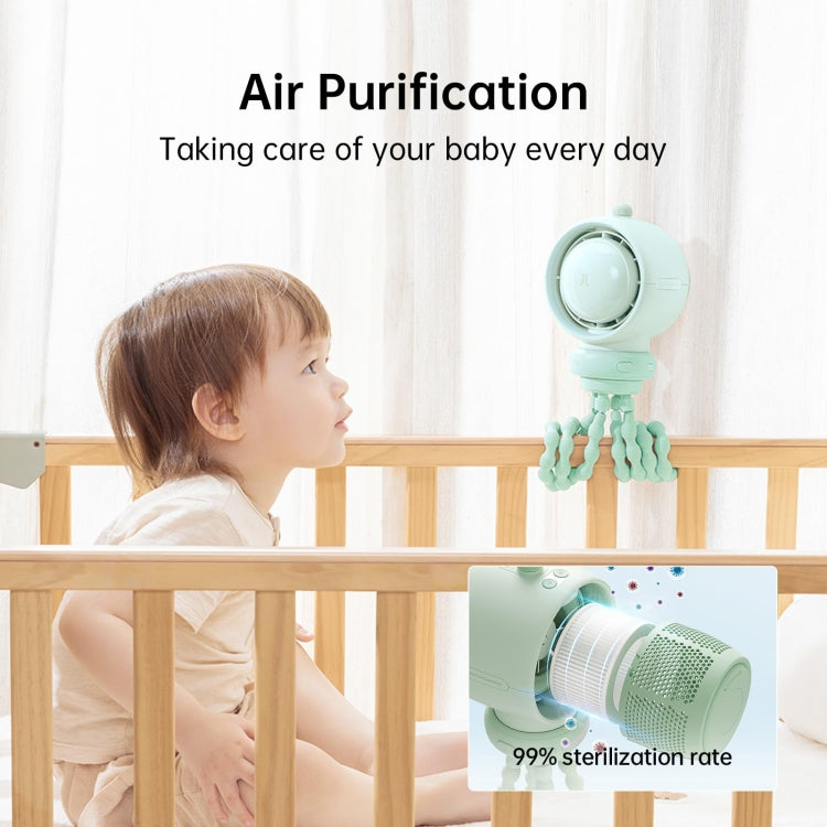 Ventilador para cochecito JisuLife Life2S, miniventilador de alta velocidad y ahorro de energía para cochecito, con cabezal oscilante sin aspas y purificador de aire, Life2S