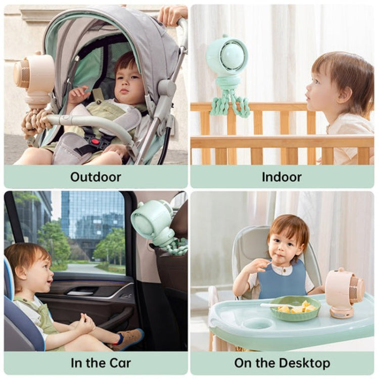 Ventilador para cochecito JisuLife Life2S, miniventilador de alta velocidad y ahorro de energía para cochecito, con cabezal oscilante sin aspas y purificador de aire, Life2S