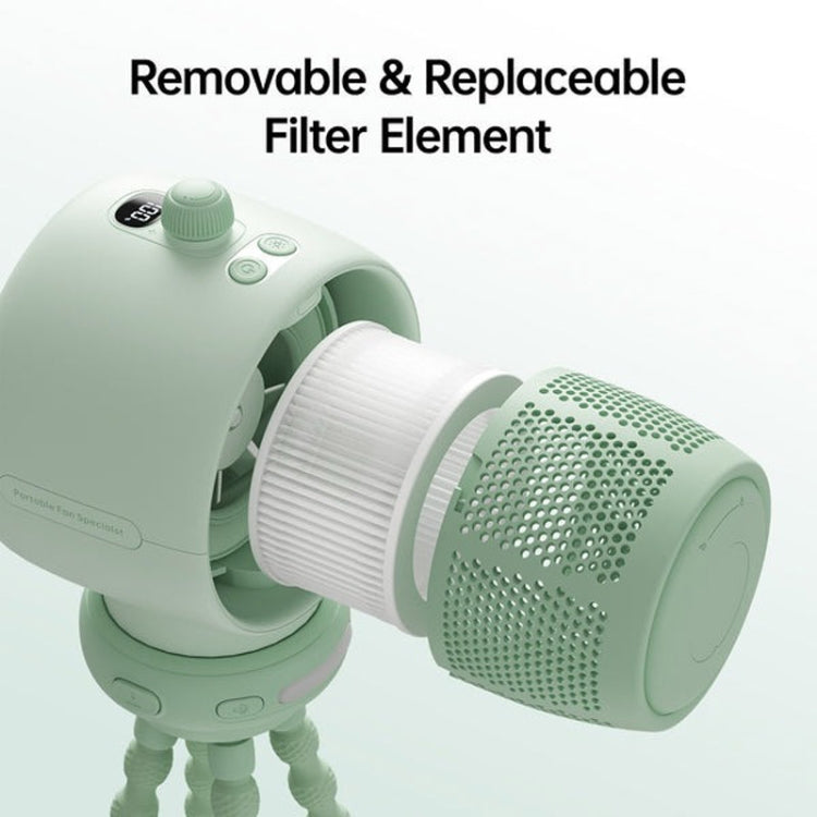 Ventilador para cochecito JisuLife Life2S, miniventilador de alta velocidad y ahorro de energía para cochecito, con cabezal oscilante sin aspas y purificador de aire, Life2S