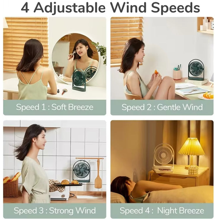 Ventilador portátil silencioso de escritorio mini recargable inalámbrico JisuLife FA19 de 4000 mAh