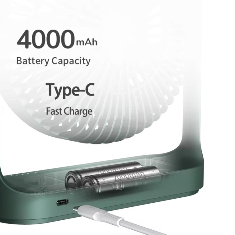 Ventilador portátil silencioso de escritorio mini recargable inalámbrico JisuLife FA19 de 4000 mAh