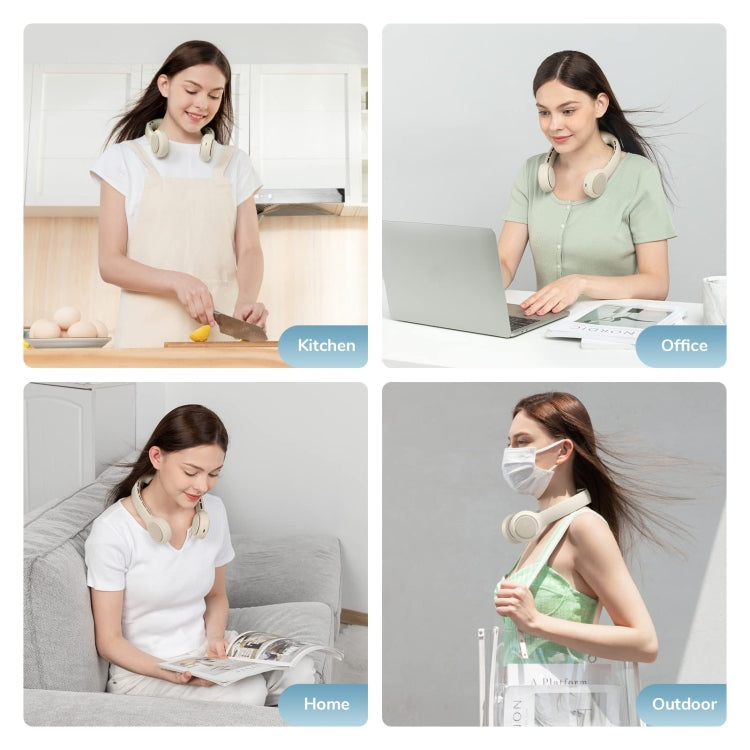 Ventilador de cuello colgante mini JisuLife FA31 recargable por USB, sin aspas, para exteriores, con alta potencia eólica
