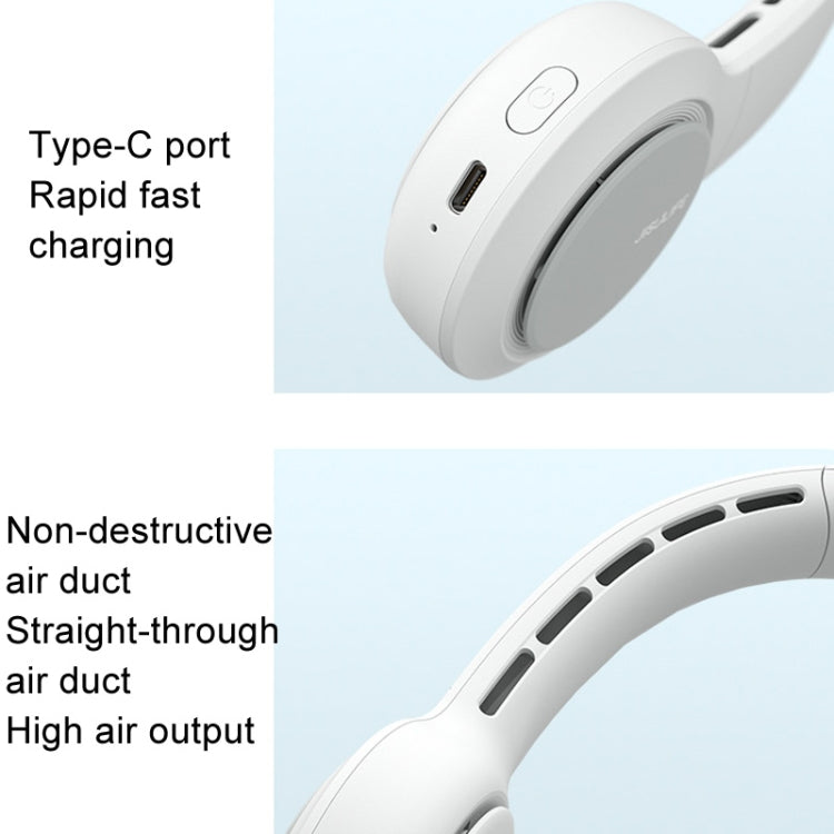 Ventilador de cuello colgante mini JisuLife FA31 recargable por USB, sin aspas, para exteriores, con alta potencia eólica