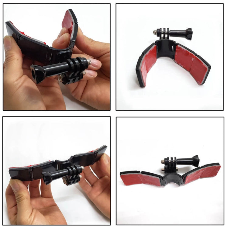 Soporte de montaje para cámara deportiva con bisagra integrada para casco de motocicleta TUYU, With 2 Stickers, With 4 Stickers
