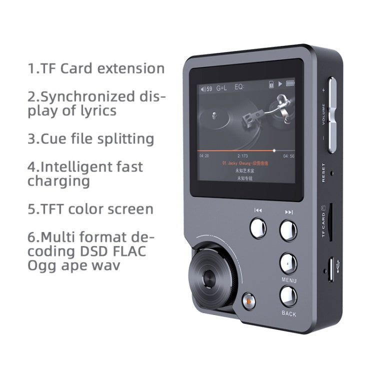 Reproductor de música HIFI sin pérdida DSD256 para deportes MP3, Without TF Card, With 64GB TF Card, With 128GB TF Card