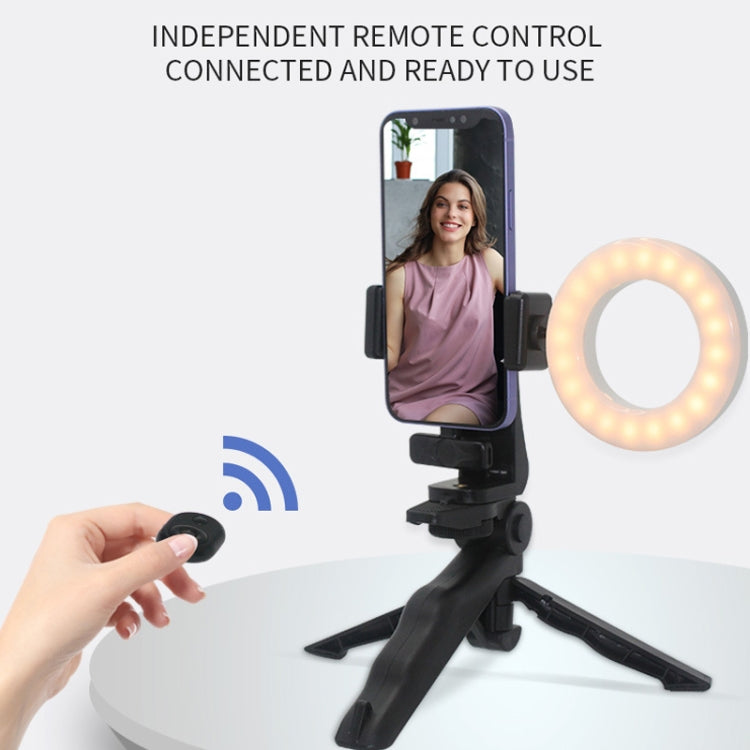 Micrófono de solapa inalámbrico con receptor de 3,5 mm y trípode con luz de relleno de 9 pulgadas para fotografía en vivo, Single Mic, Double Mic