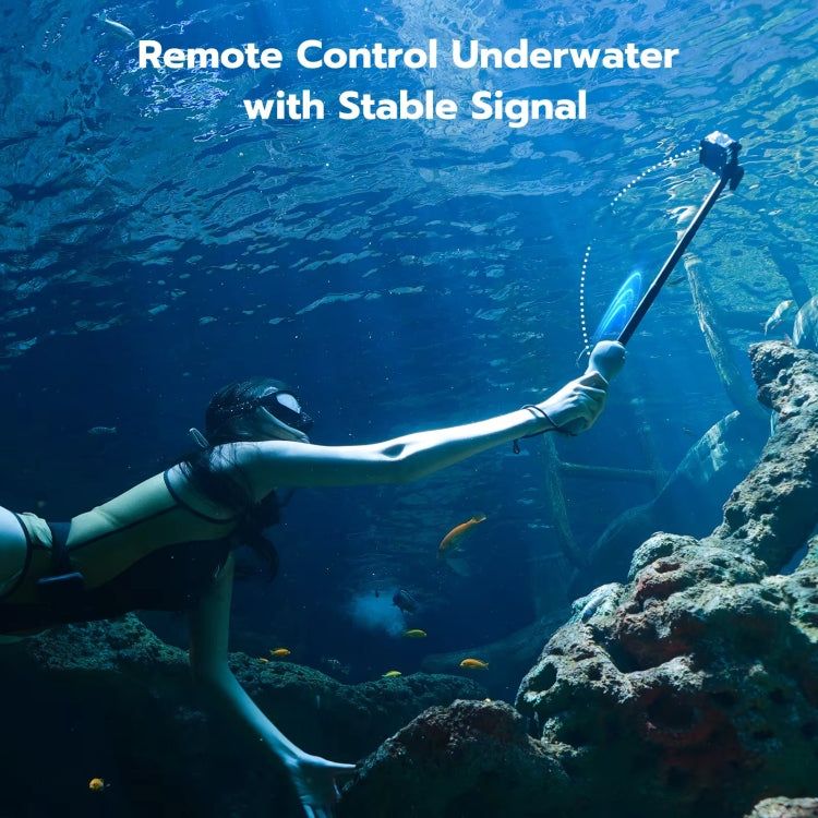 Palo selfie submarino TELESIN de 0,85 m con control remoto inalámbrico para GoPro HERO12 Black, HERO11 Black, HERO10 Black, HERO9 Black y HERO8 Black, Selfie Stick