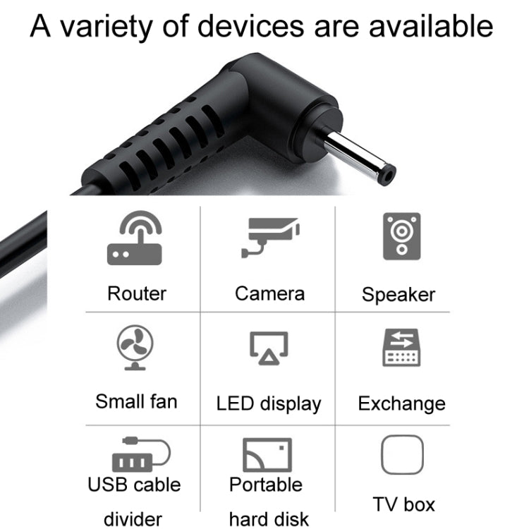 Cable de carga USB a CC JINGHUA U550C Cable de alimentación para pequeños electrodomésticos, 3.5mm, 5.5mm