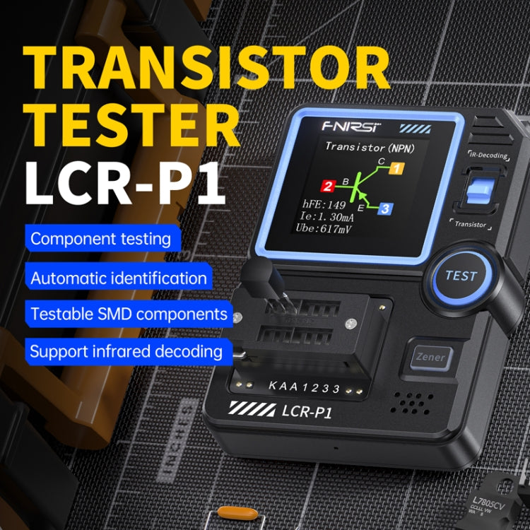 Probador de transistores FNIRSI LCR-P1 Herramienta multifuncional de inspección de componentes electrónicos, LCR-P1