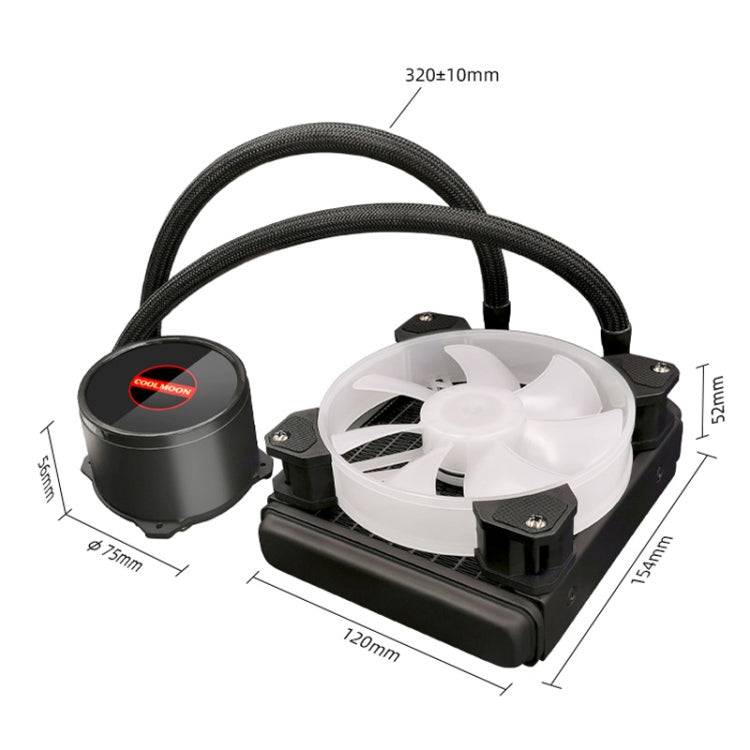Disipador de calor para CPU multiplataforma integrado de una sola fila COOLMOON RGB120 5V ARGB, RGB120