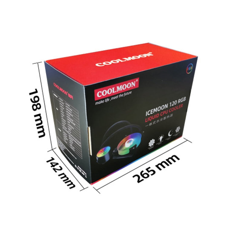 Disipador de calor para CPU multiplataforma integrado de una sola fila COOLMOON RGB120 5V ARGB, RGB120