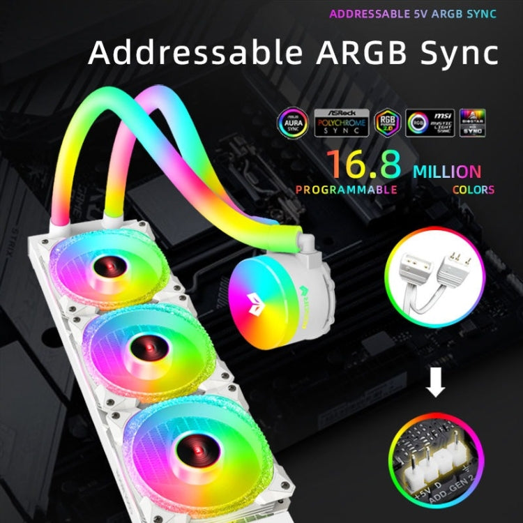 Enfriador de computadora COOLMOON AS360 Magic Diamond Edition con luz de refrigeración por agua ARGB y radiador de CPU integrado, AS360