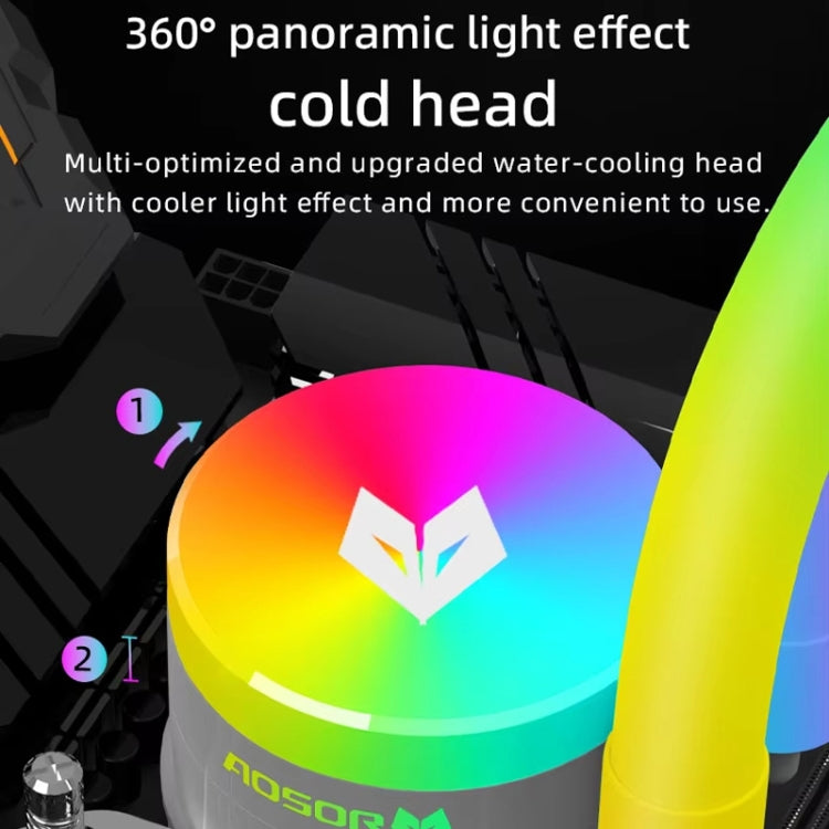 Enfriador de computadora COOLMOON AS360 Magic Diamond Edition con luz de refrigeración por agua ARGB y radiador de CPU integrado, AS360